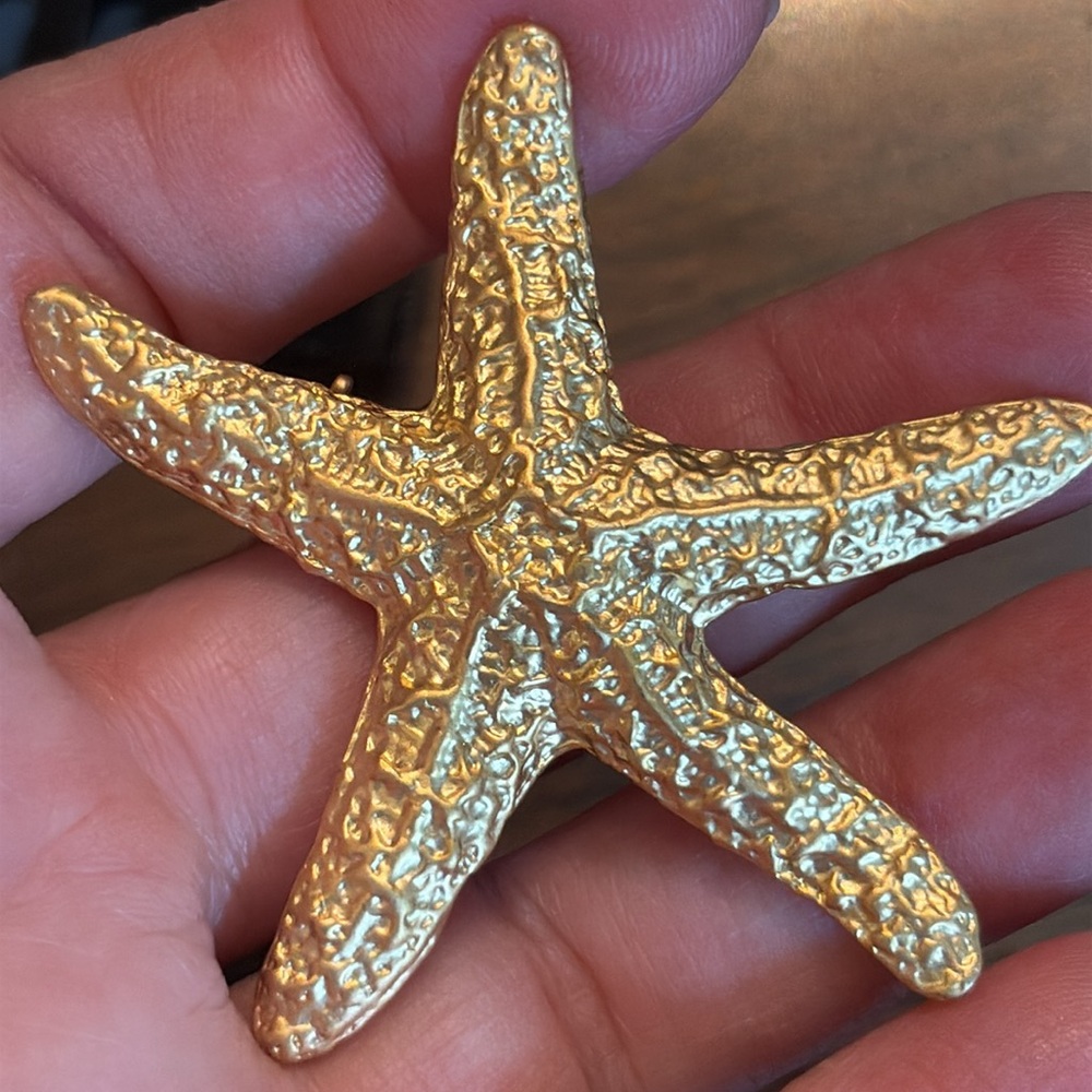 🌟Iris Vintage Textured Gold Starfish Pin